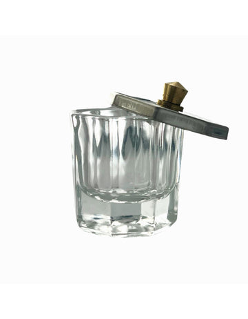 Amora Octagonal Nail Art Glass Cup with Lid - Godet